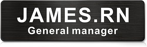 Vista 5 de Etiquetas de nombre magnéticas personalizadas, placa de nombre grabada de 1.5 x 3 pulgadas con pin o imán, insignias de identificación