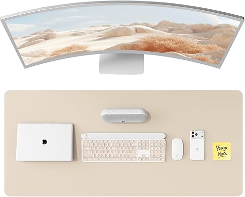 Miniatura 71 de YSAGi Protector de escritorio de cuero, tapete de oficina, alfombrilla grande para mouse, secante antideslizante de cuero PU, escritorio