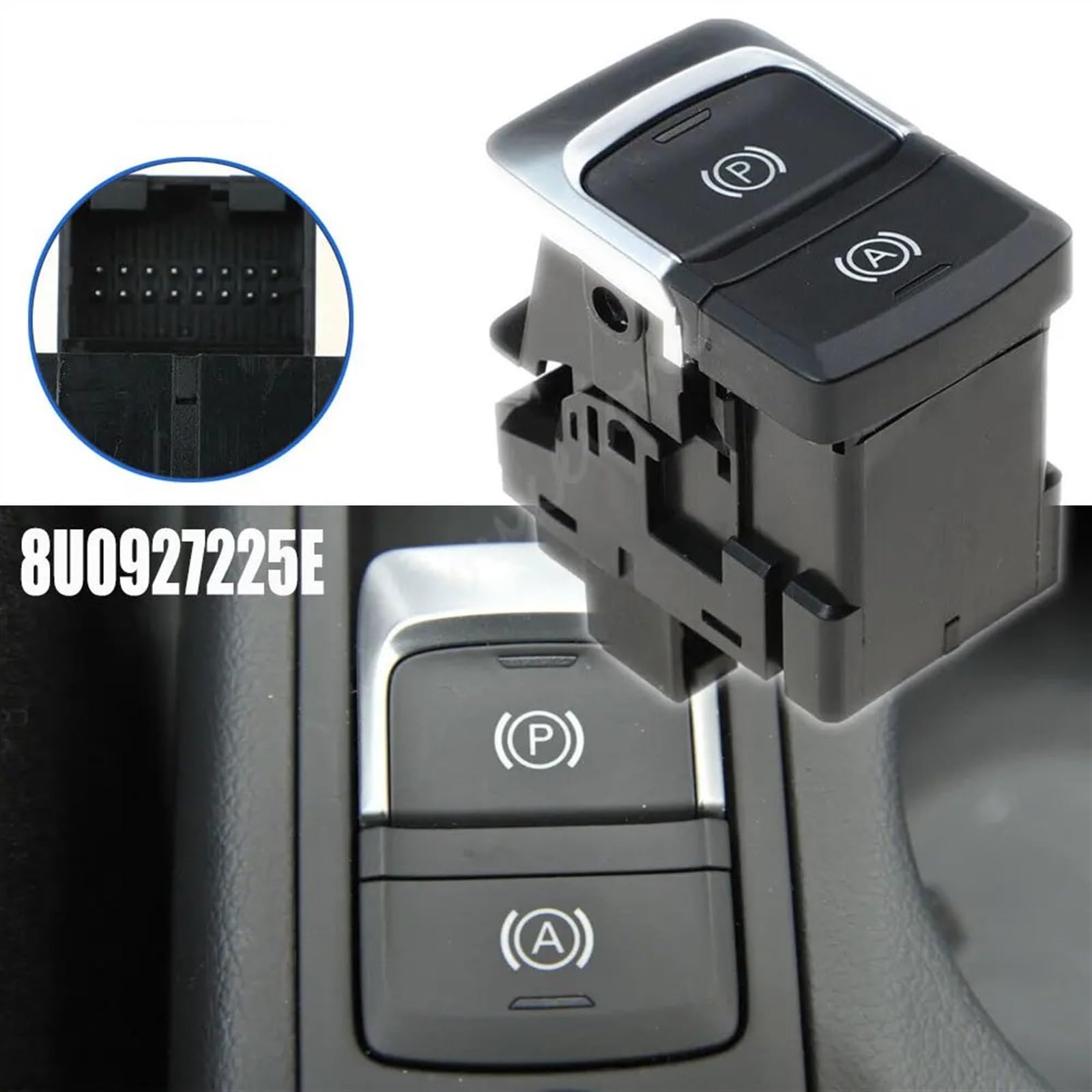 Pulsante Freno a Mano di stazionamento per Audi per Q3 2012 2013 2014 2015 2016 2017 2018 8U0927225E Interruttore di parcheggio Freno a Mano elettronico Pulsante Interruttore Freno di stazionamento
