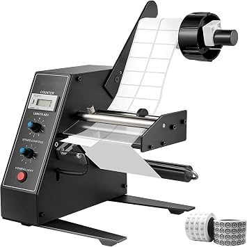 Automatic Label Dispenser,Automatic Manual Label Stripper Label Machine 1-8 m/min,Portable Label Applicator for Various Bottles Label Sizes,Auto Counting 0-999999
