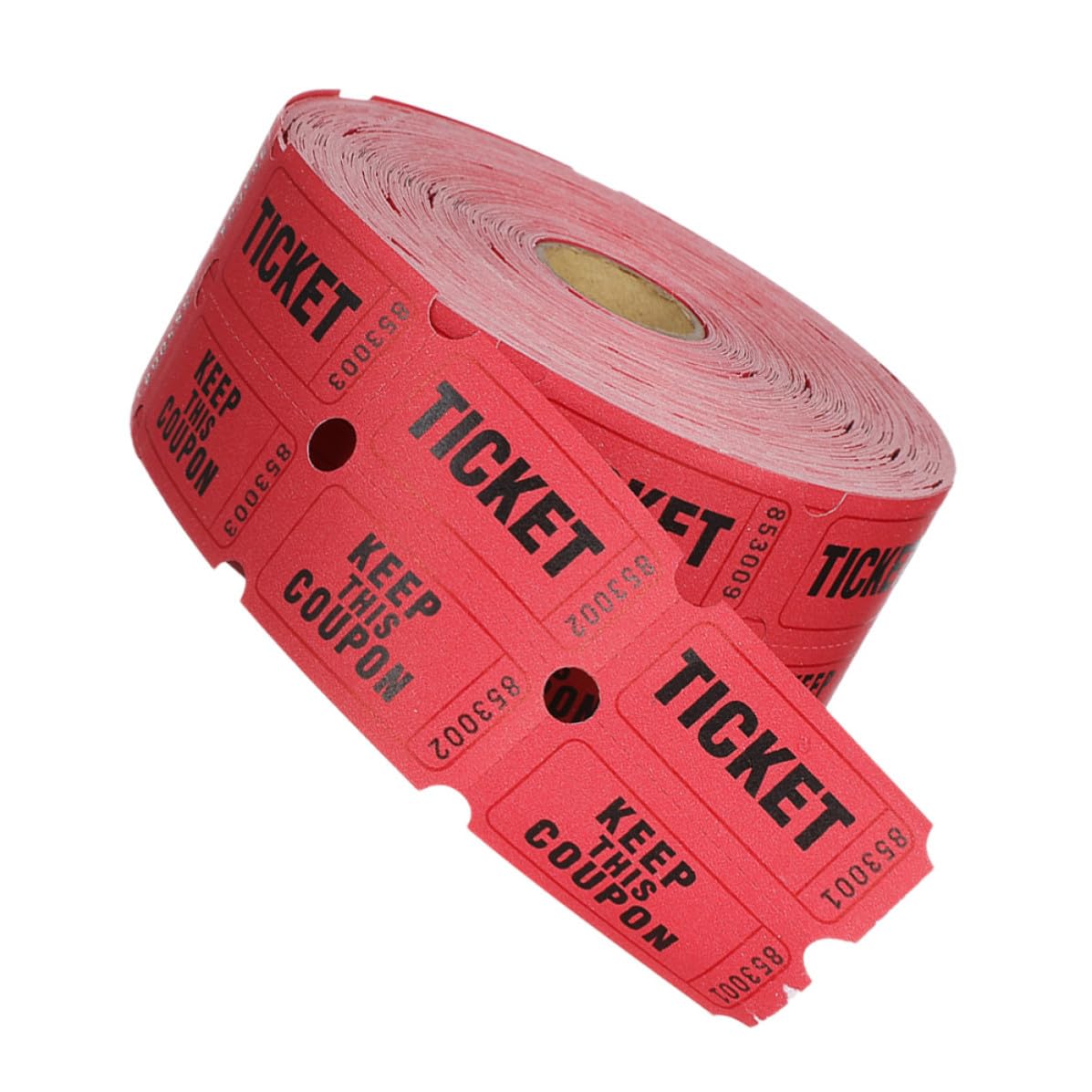 Rollo de entradas rojas para rifas y tómbolas en fiestas escolares y eventos