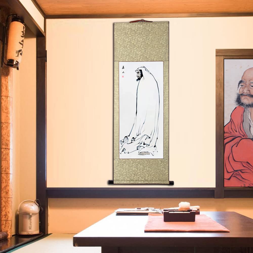 書画骨董 掛け軸 達磨大師 送料無料 [Pza]21－5