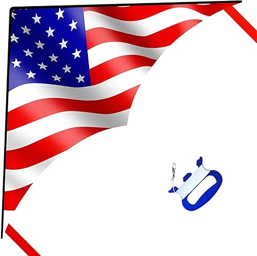 Miniatura 1 de YFAFENGS Cometa Delta para niños y adultos fácil de volar, cometa de playa para principiantes para juegos al aire libre con línea y mango