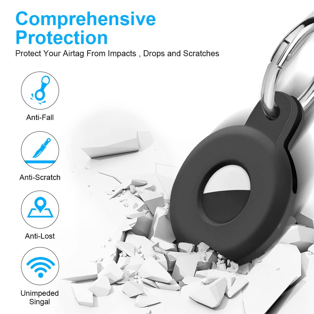 Ainiv Llavero para AirTag, 1 Pieza Llaveros para AirTag Funda Protectora de Silicona, Localizador Keychain Portátil Antipérdida, Protectora Funda Mascotas y Mochilas — view 25
