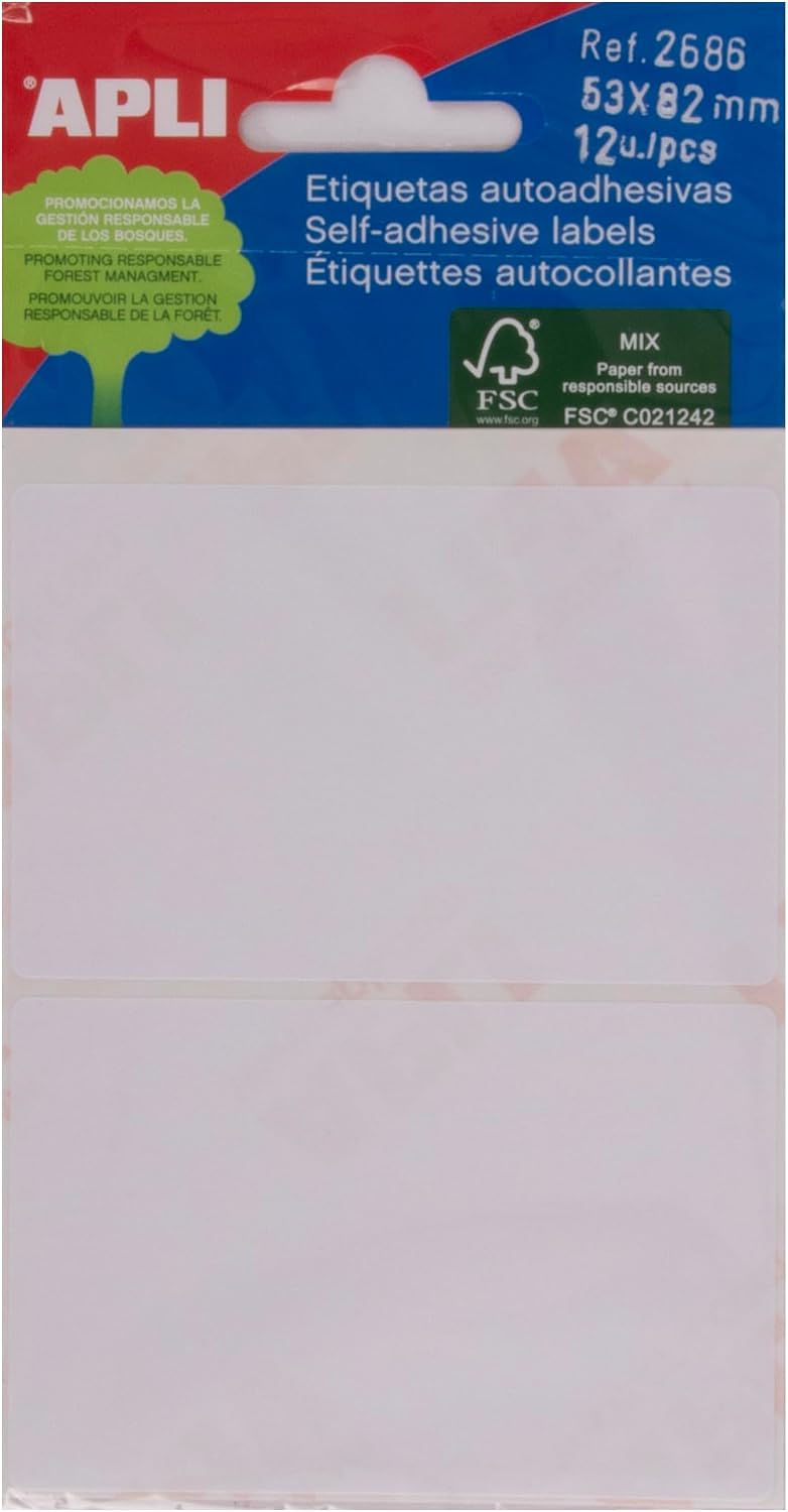 Apli 53x82mm Mini Label - White Pack of 12