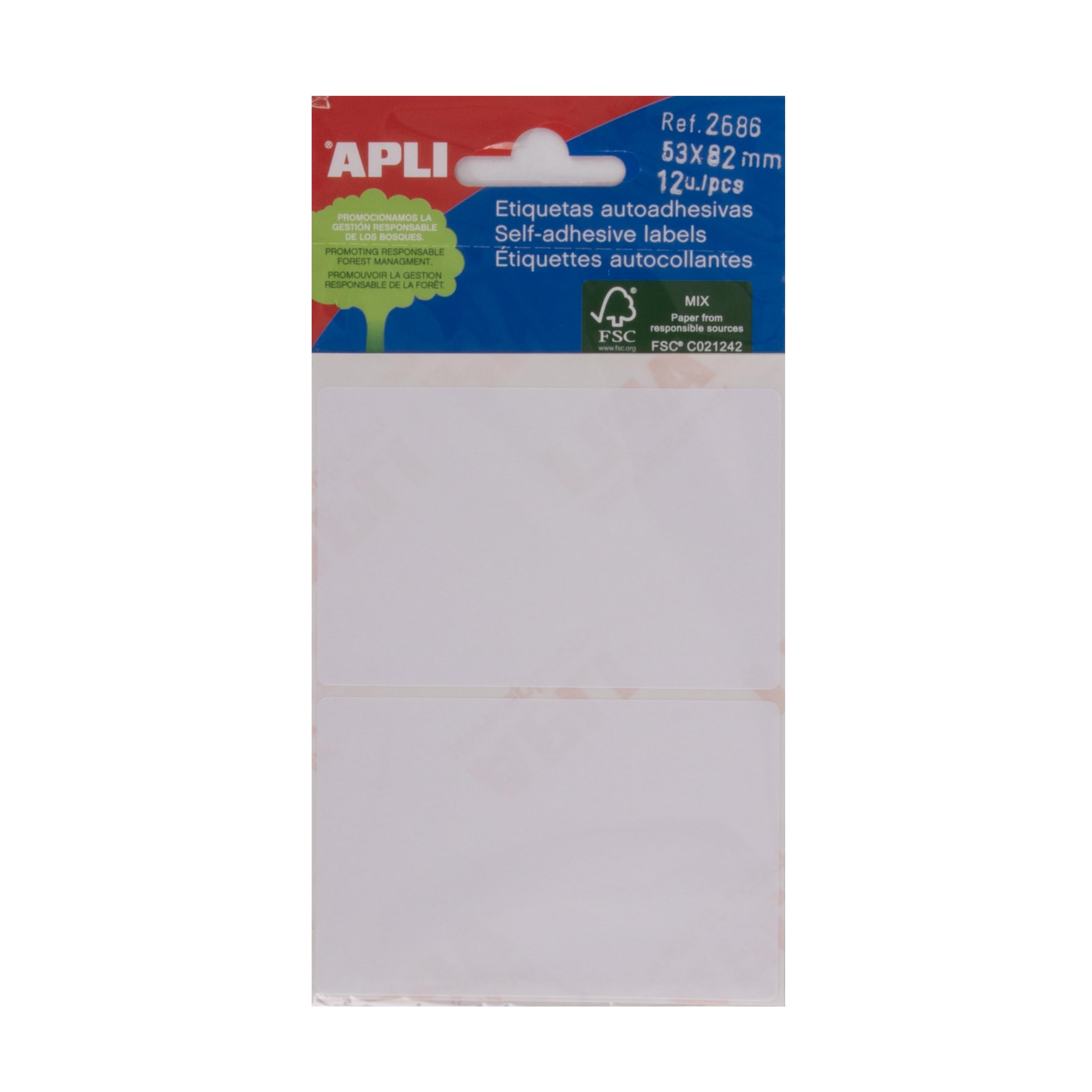 Apli 53x82mm Mini Label - White (Pack of 12)