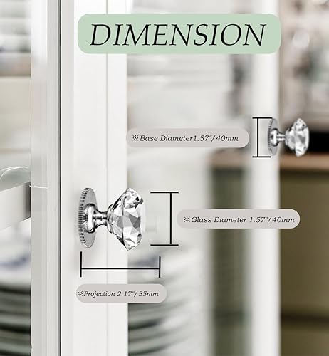 Miniatura 9 de Pomos de cristal autoadhesivos para gabinete de espejo, manija adhesiva para tocador, cajón, armario, pomos de cristal adhesivos en forma de