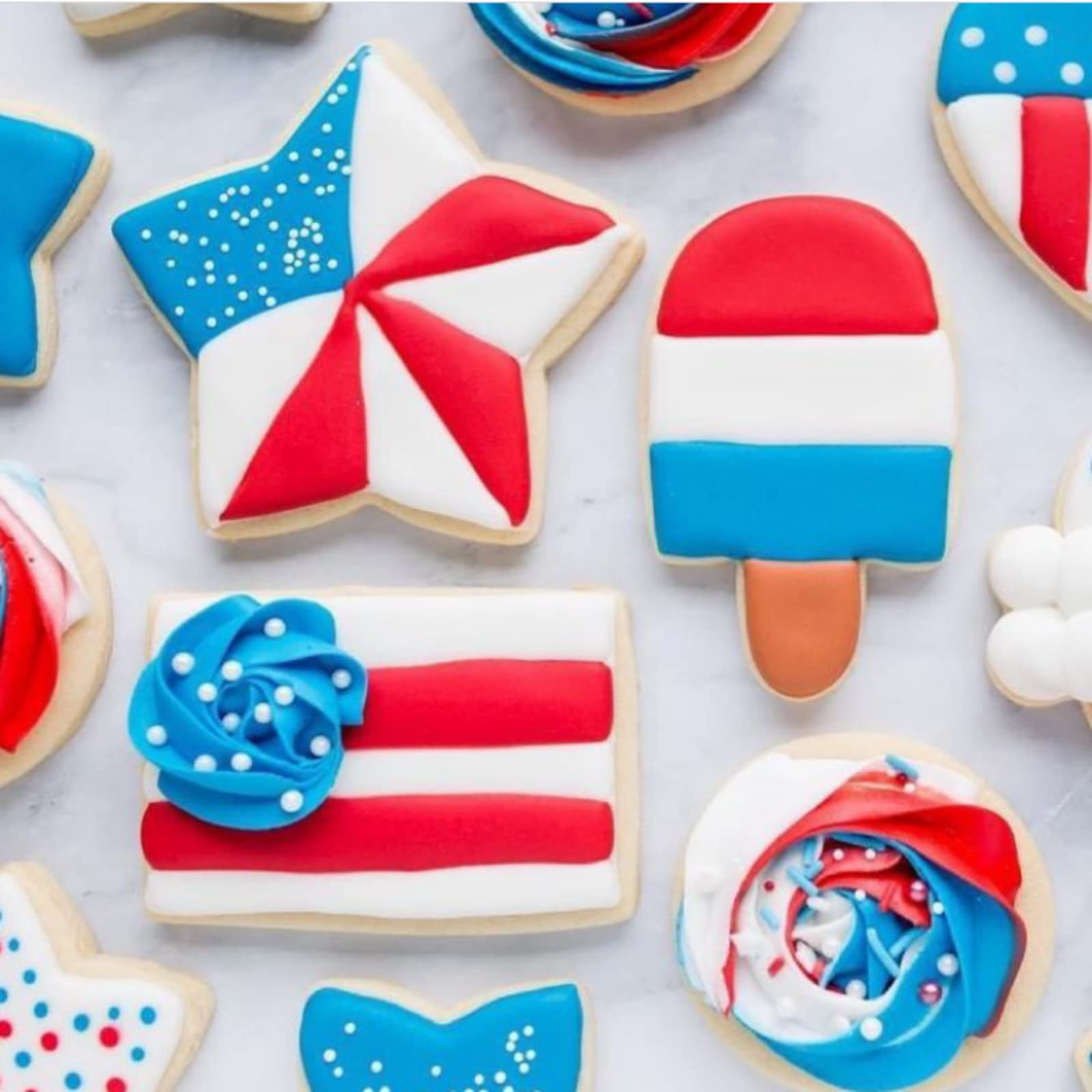 JOB JOL - Cortadores de galletas (4 unidades), diseño de estrella, para el 4 de julio