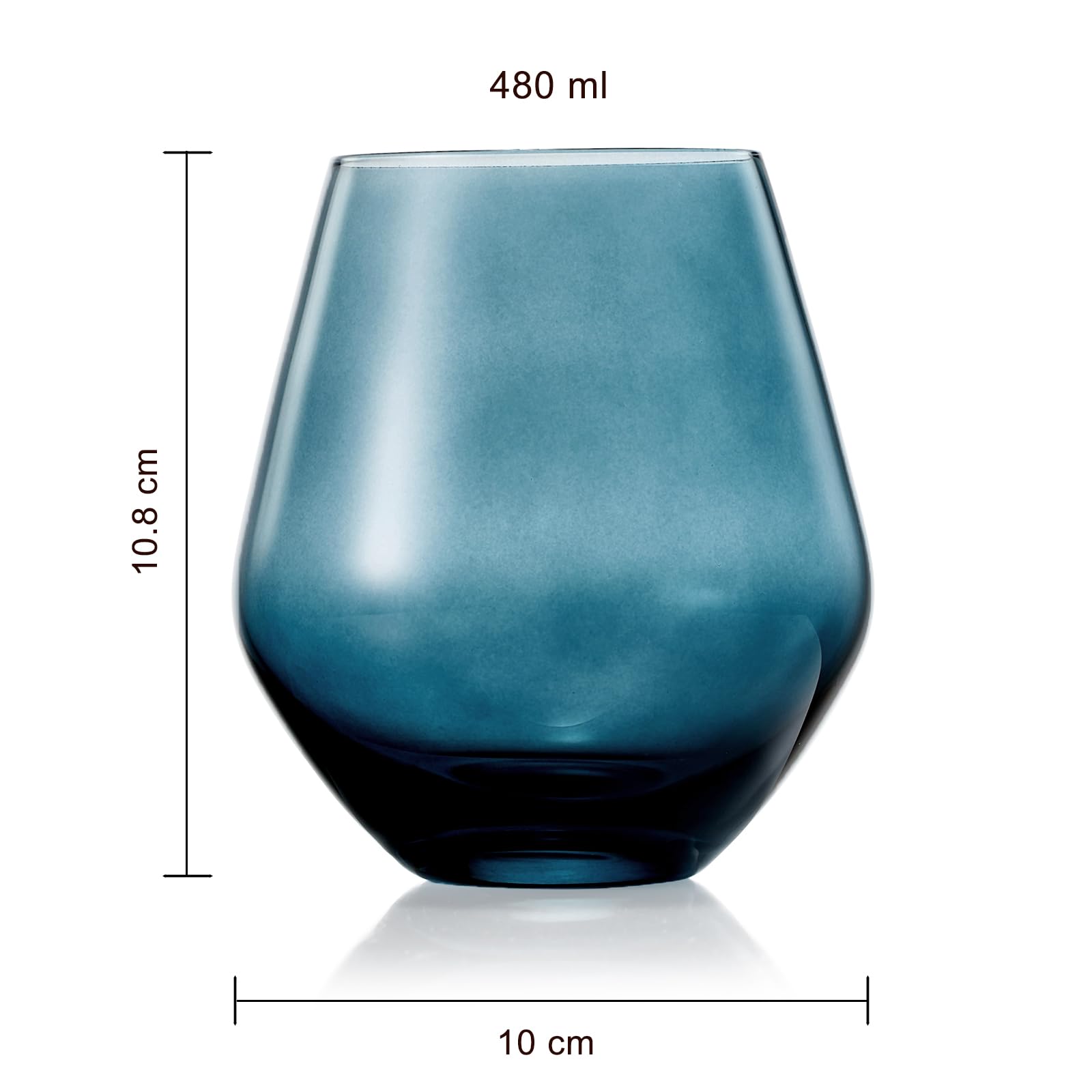 Farbiges Pastell-Weinglas-Set, große 473 ml Gläser, 6 Stück, einzigartiger italienischer Stil, hoher Stiellos für Weiß- und Rotwein, farbiger Becher, schöne Glaswaren (ohne Stiel)