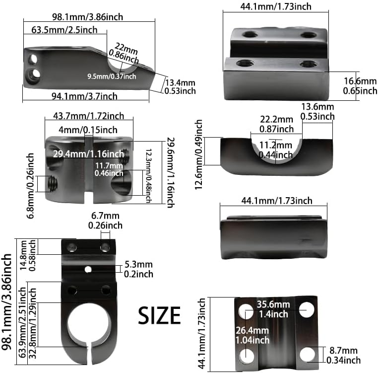 Aluminum Clamp Fixing Block Fit For Electric Scooter and BMX Bike Handlebar - Durable Replacement Part For Mountain Bicycle and Motorcycles