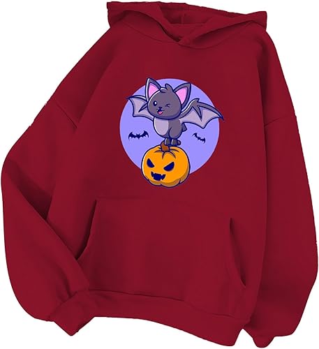 Miniatura 1 de Barnrae Suéter de gran tamaño para mujer, moda de Halloween, deportes, sudadera con capucha, holgada, acolchada, gruesa, cálida, sudadera casual