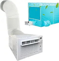 Ar condicionado portátil para acampamento, refrigerador de drenagem sem barraca móvel 2985BTU, controle de painel com mosquiteiro 330W/400W unidade de ar condicionado para barraca de acampamento, ao ar livre, interior, 1,8 m, 110 V
