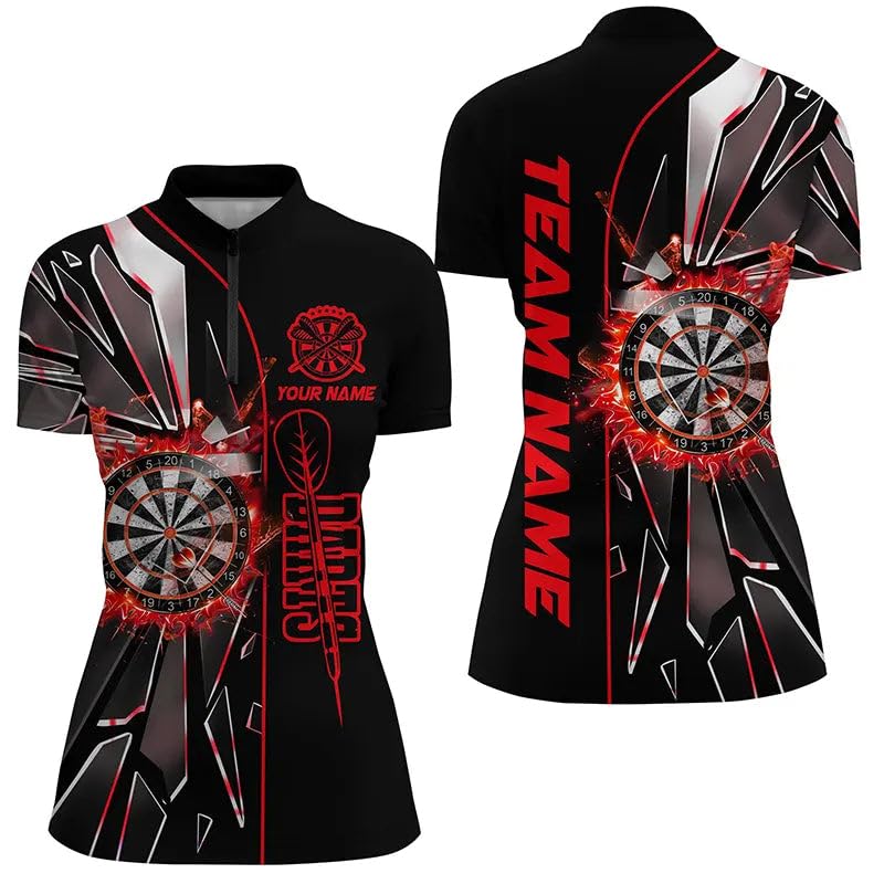 Personalisierte rote 3D-Dartshirts für Herren & Damen - Custom Dart League Shirts - Bestes Darttrikot T2153