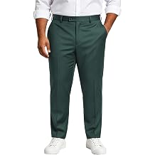 GATMSTZ Big & Tall Mens Dress Pants Straight Leg Trouser with Elastic Waistband for Suit Separates & Business Wear