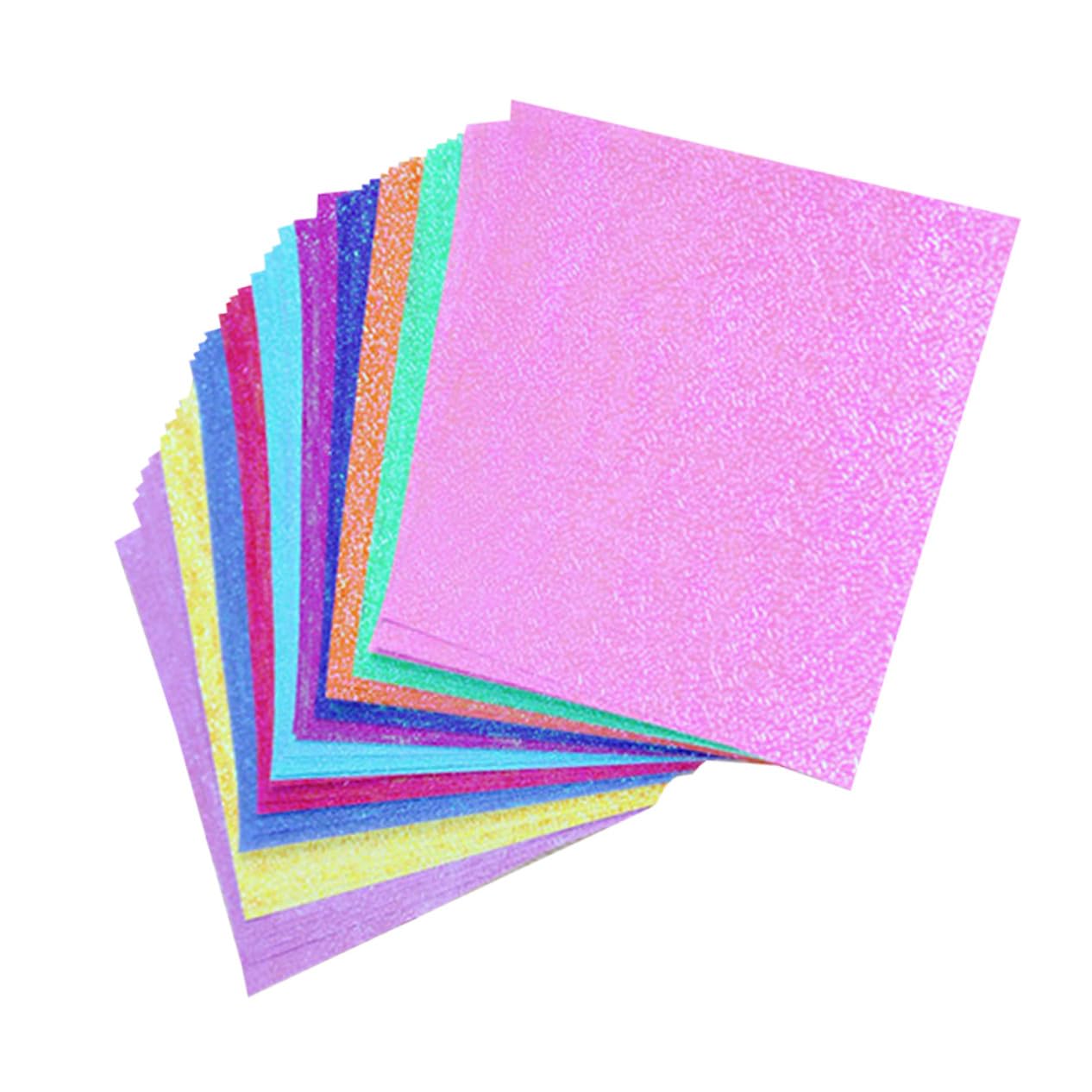 100 Stück Bastelpapier Perlmuttfarbenes Origami Papier Glänzend DIY Handgemachtes Papier für Kunsthandwerk Scrapbooking Geschenkideen Zufällige Farbe Zufällige Farbe