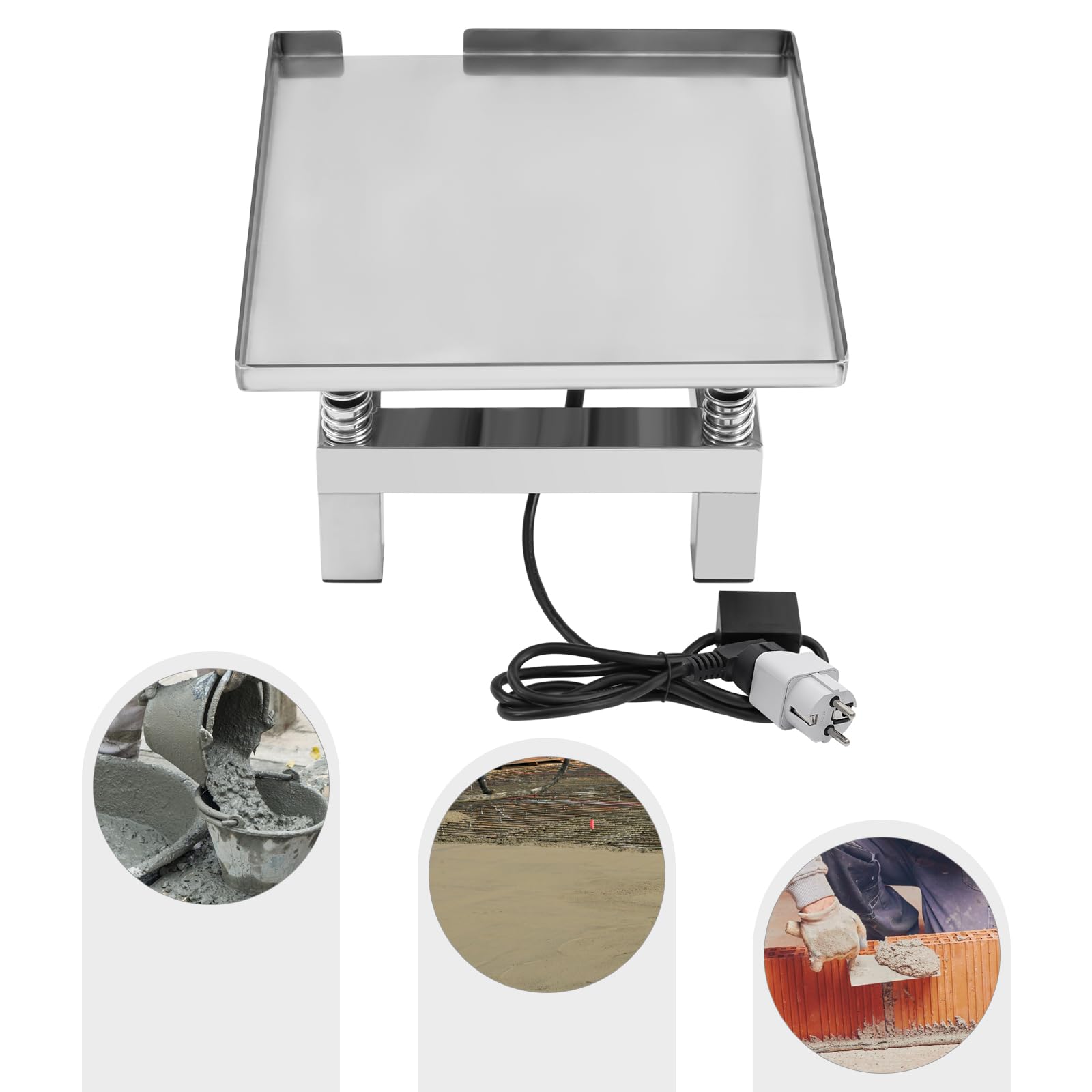 Tavolo vibrante per cemento, piattaforma vibrante da 50 W, tavolo vibrante a blocco, mini piattaforma vibrante in acciaio inox per forme di vibrazione, riempimento modellante, agitazione del liquido