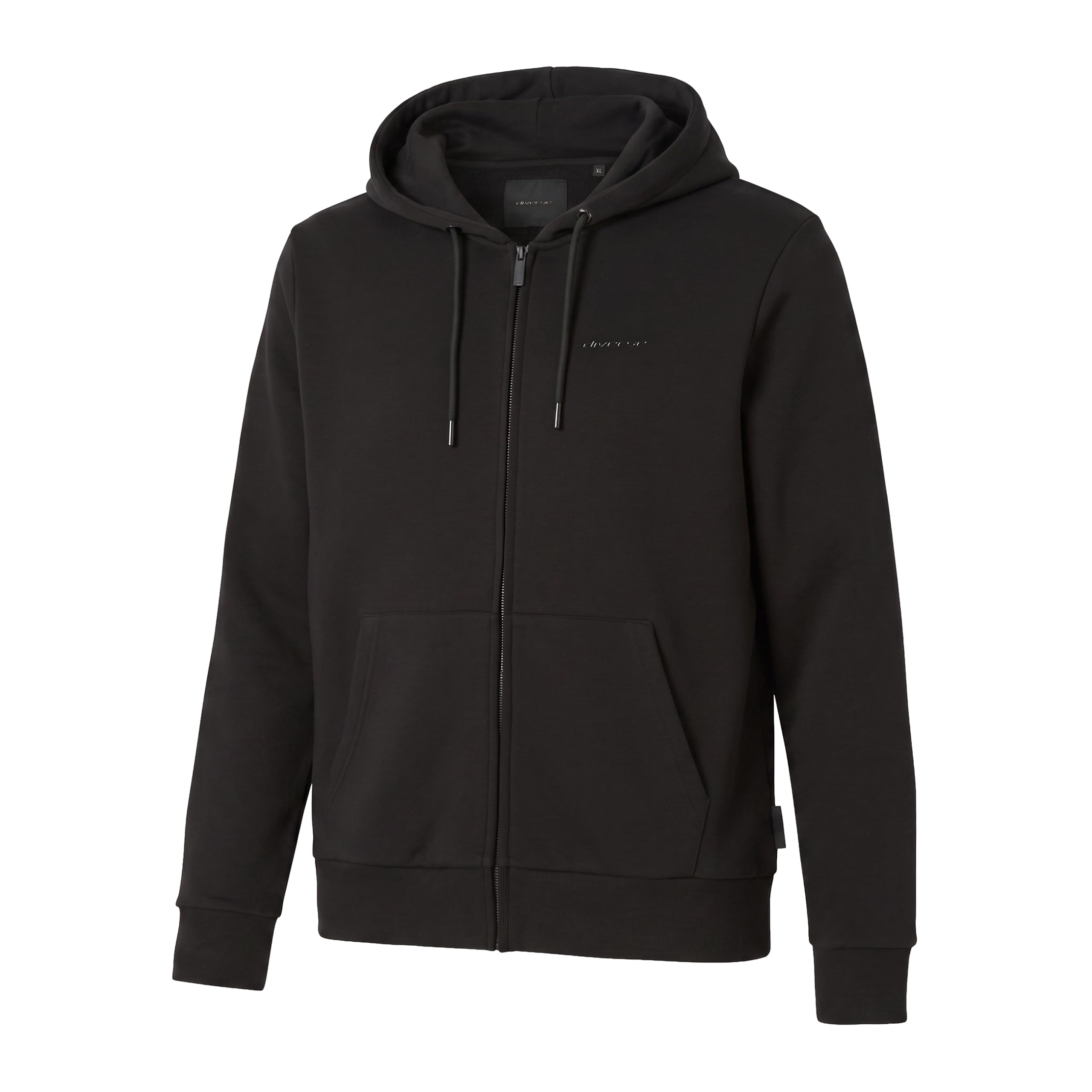 DIVERSE Męska Bluza, z Kapturem, z Zamkiem Błyskawicznym, Długi Rękaw, Kieszeń Kangurka, Bawełniana, z Logo BASEZIP S261