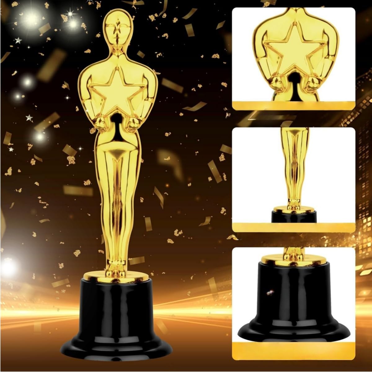 Trofeos de Oro,4 piezas trofeos Futbol Personalizados,Molde de Trofeo de Oro Plástico,Estatuilla Mini Trofeo,para Premios Deportivos de Fútbol y Galas de Premios, Aumentar la Cohesión del Equipo — view 6