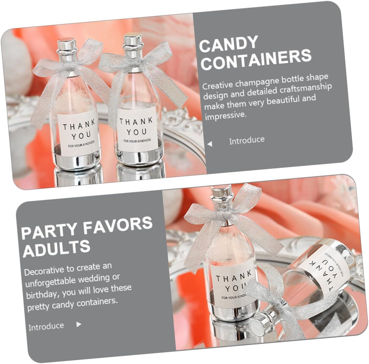 SOESFOUFU Mini Bottle Wax Candy Containers 24pcs Candy Storage Bottles Wedding/birthday Party Favor Adult Party Favors Decorative Candy Boxes