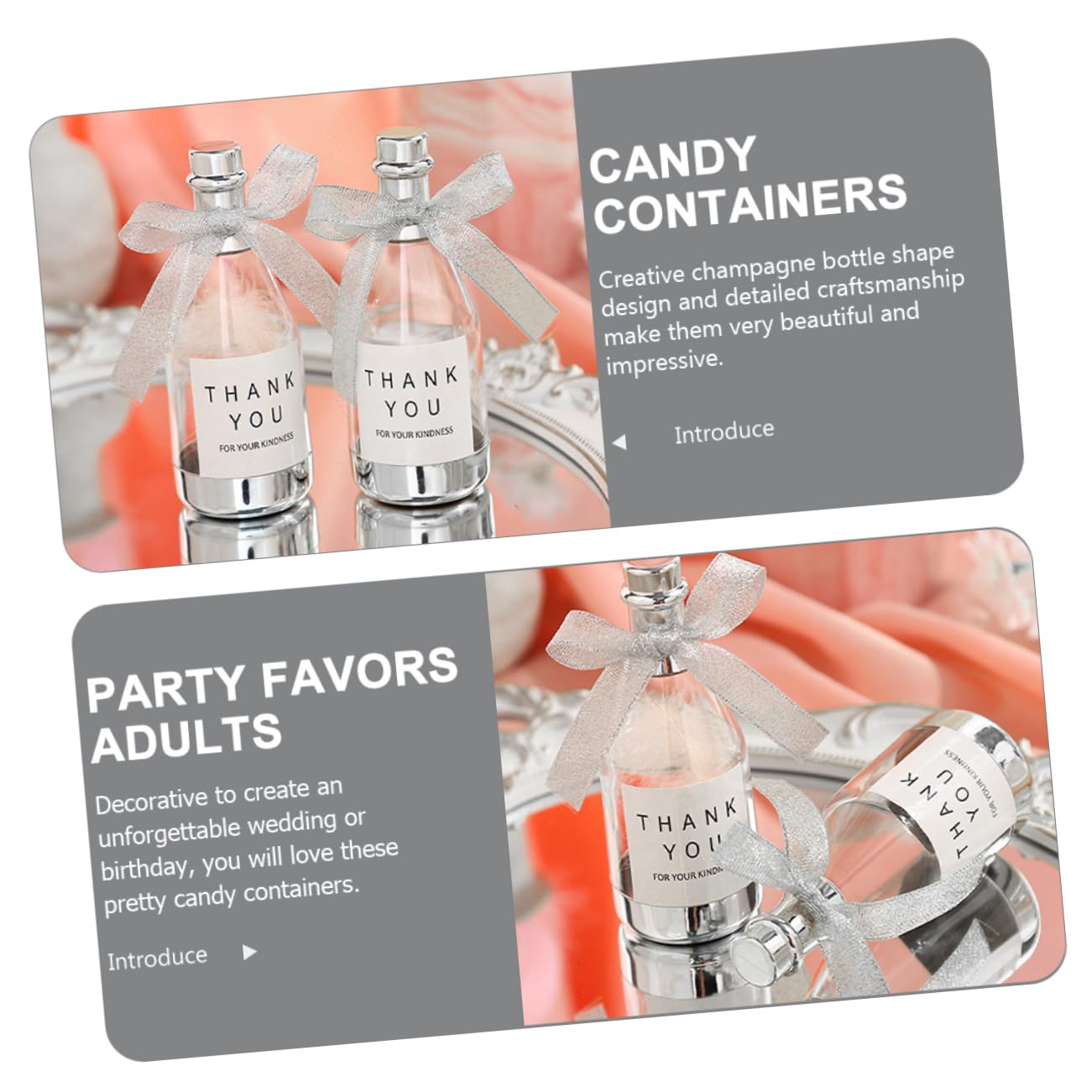 Mini Bottles Bulk 24pcs Candy Storage Bottles Creative Adults Party Favor Containers for Wedding