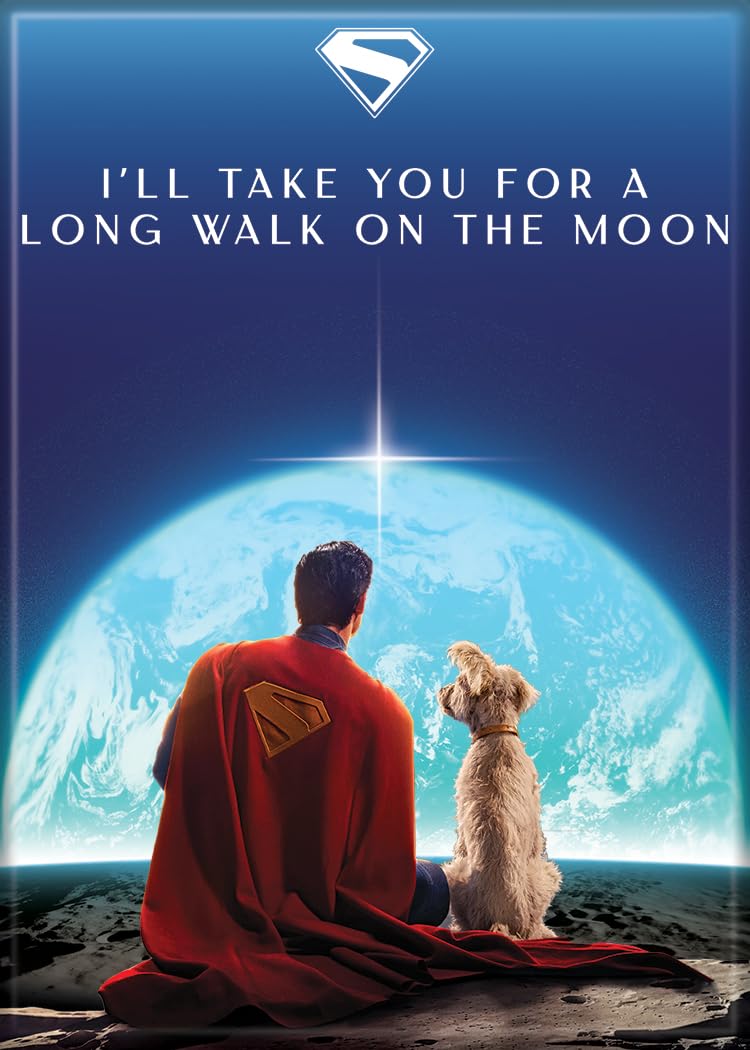 Ata-Boy Boys Superman 2025 Ata- Dc Studios With Krypto Long Walk On The Moon 2.5" X 3.5" Magnet For Refrigerators And Lockers