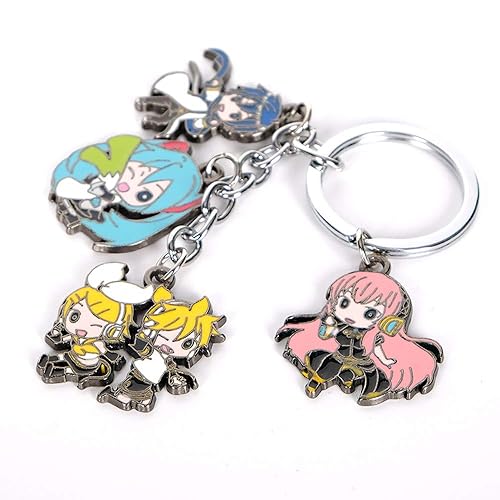 Multiculture Schlüsselanhänger 4 Chibi Figuren Miku Hatsune Megurine Luka Kagamine Rin/Len