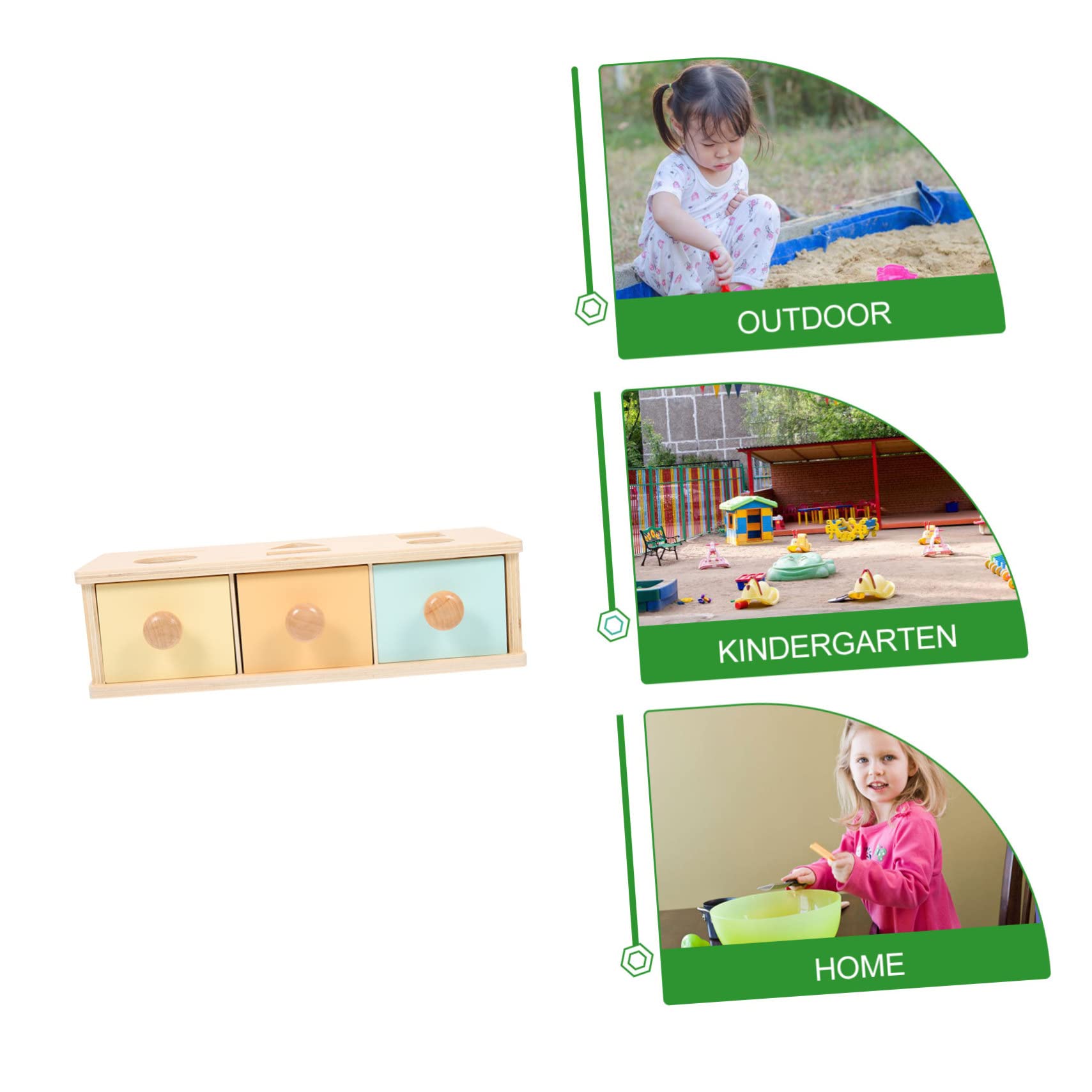 SOIMISS Caja Montessori de Madera para Bebés Juguete Educativo de Permanencia de Objetos Entrenamiento de Motricidad Fina y Coordinación Ojo-Mano Didáctico para Desarrollo Temprano