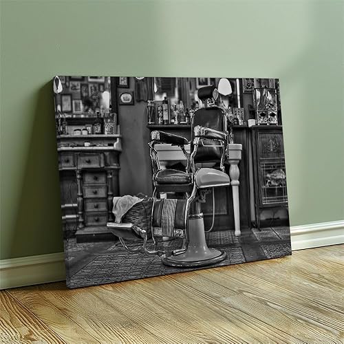 Miniatura 3 de Póster retro de barbería en blanco y negro, lienzo impreso, arte de pared, regalo de vacaciones para baño, sala de estar, dormitorio, decoración del