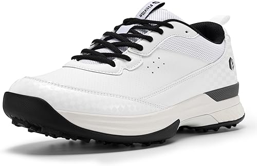 FitVille Wide Golf Shoes Men Professional Outdoor Water Resistant Golf Shoes for Course with Non-Removable Spikes - (size: 12 Wide)
