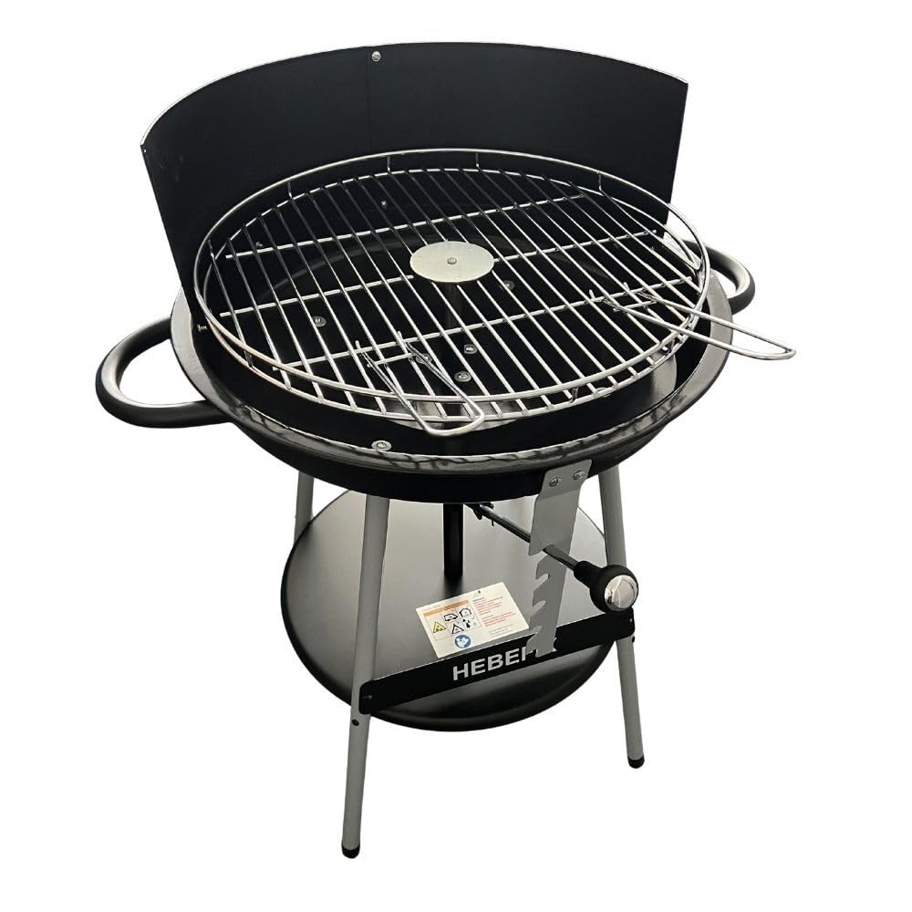 Holzkohlegrill mit Hebefix - Ø 46,5 cm Grillrost - BBQ Grill mit höhenverstellbarem Rost
