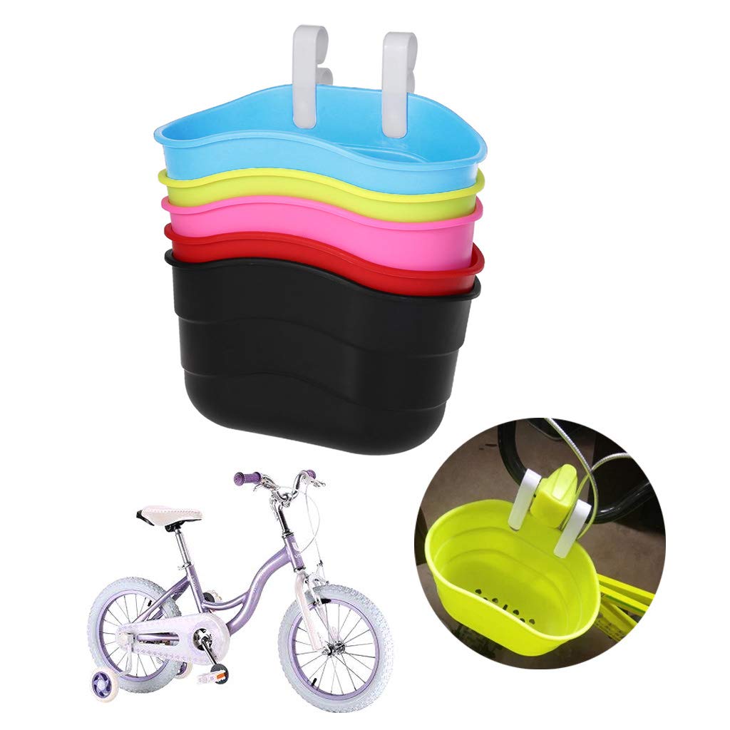 Cestino per bici per bambini, cestino per manubrio per bicicletta Simpatico cestino per manubrio anteriore per bicicletta con cinghie regolabili per ragazzi, ragazze, bambini piccoli(Nero