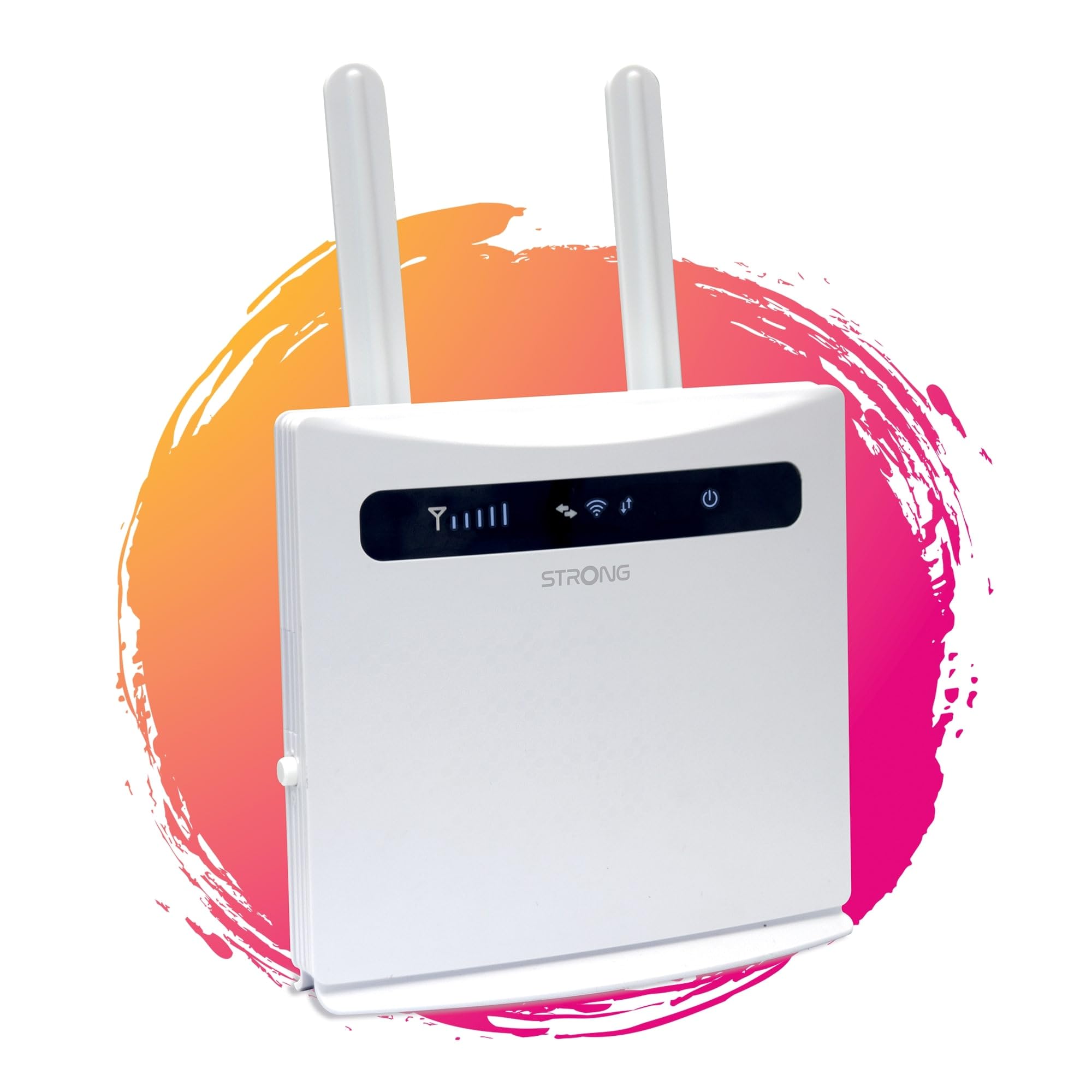 STRONG 4ROUTER300V2 LTE fino a 150 Mbps, Wireless N300Mbps, Router WiFi con Slot per Sim, 4 Porte LAN, Cat 4, Modem 4G Sim. Funziona con qualsiasi operatore. Bianco.