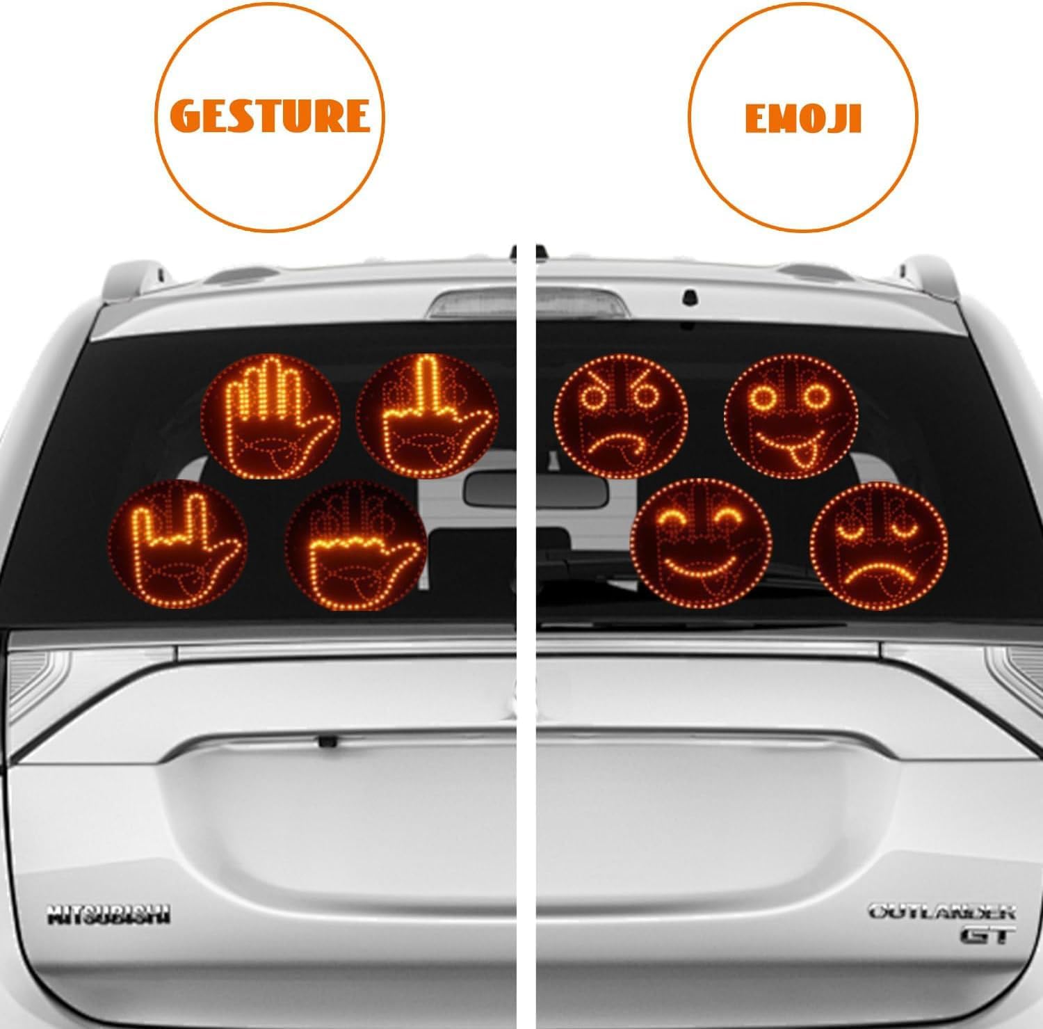 Gesture Lights for Car, Car Indicator Lights with Road Partner Gesture Signals, Accessories with Remote Control to Express One's Emotions (8 Mode)