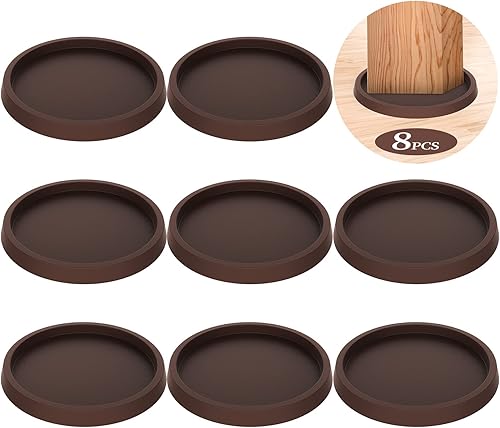 Posavasos para muebles, 8 piezas de 3.5 pulgadas de goma antideslizante para piso, protectores de suelo de madera dura para muebles, patas de sofá,