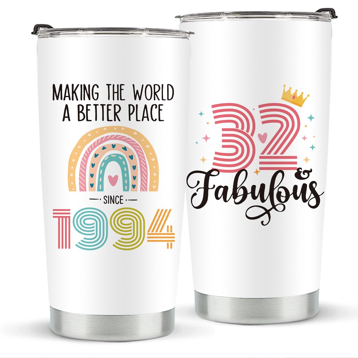 kdxpbpz 32nd Birthday Gifts for Women Her, 1994 32nd Birthday Decorations for Woman, 32 Year Old Gifts For Women, Mom, Wife, Sister, Friend, 20 oz