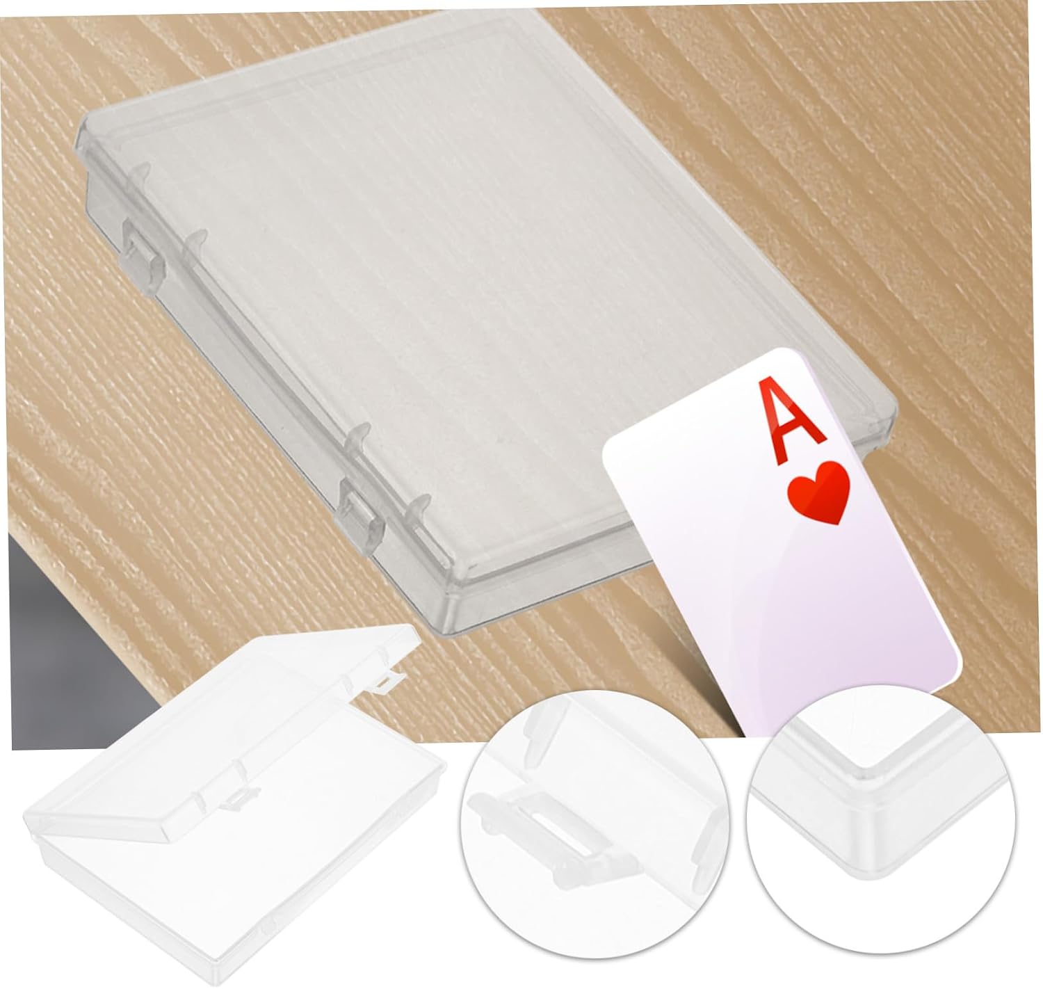 WOONEKY Poker Cards Box Rectangular PP Portable Storage Case image 2