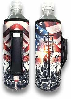 Drink Handler Neoprene Water Bottle Handlers Sleeve, 16oz - 24oz Insulated Holder for Walking Running and Cycling, Lineman