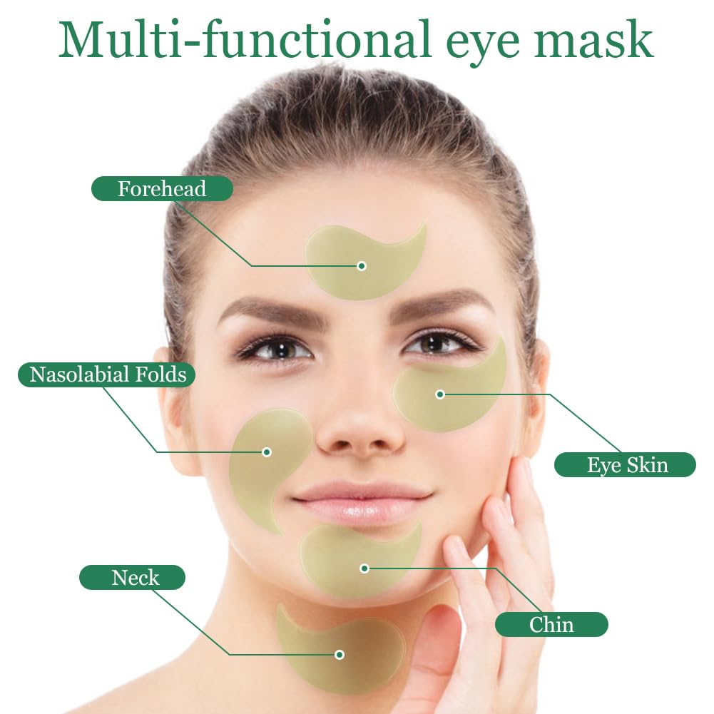 LOPHE Patch Occhi, 60 Pezzi Eye Patch Maschera Occhiaie e Borse, Collagene Patches Occhi per Rimuovi Puffiness, Idrata Anti-Età(Verde)