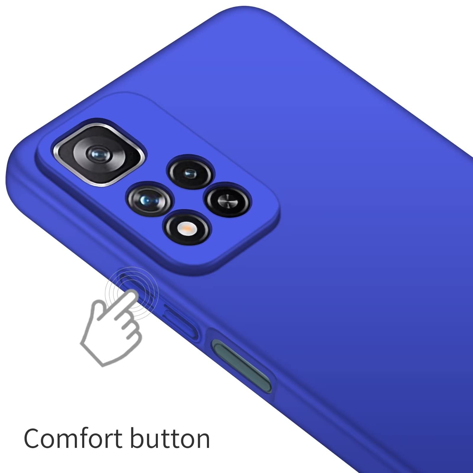 GOGME Cover per Xiaomi Redmi Note 11 PRO 5G con 360 Gradi Girevole Anello, Armor Custodia con Supporto Magnetico Auto, Silicone TPU e PC Protettiva Bumper Case. Blu