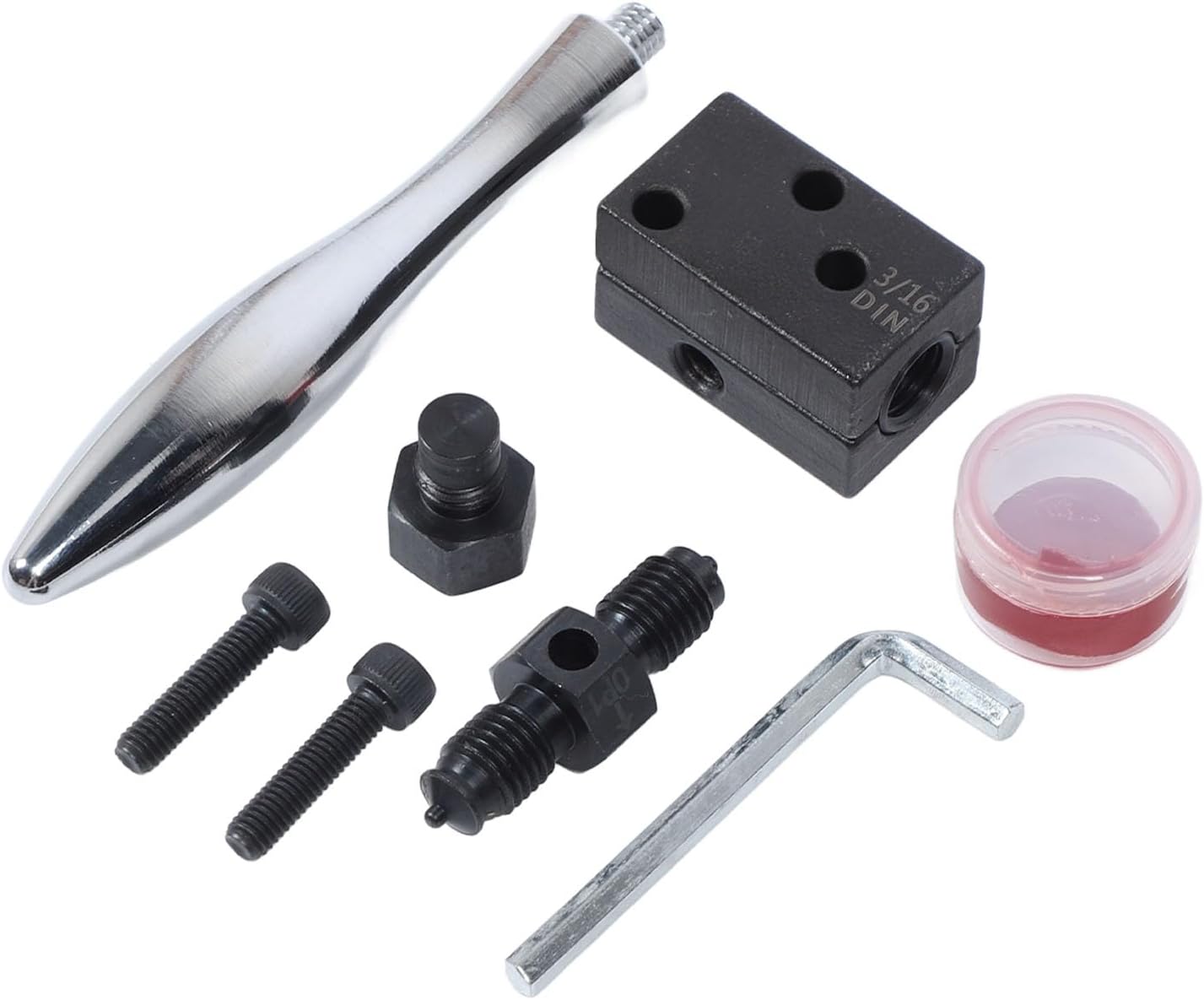 Buachois 3/16 inch Brake Repair Flaring Tool Kit, Manual Flaring Tool for Copper Aluminum Brake Line and Brass Tubing, ISO DIN Bubble & 45° SAE Double Flares