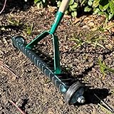 Lawn Aerator Scarifier with Handle, Effective Manual Lawn Grass Soil Aeration and Scarification for Lawn Care & Maintenance, Hand Dethatching Rake, Moss Removal Garden Tool (Rolling)