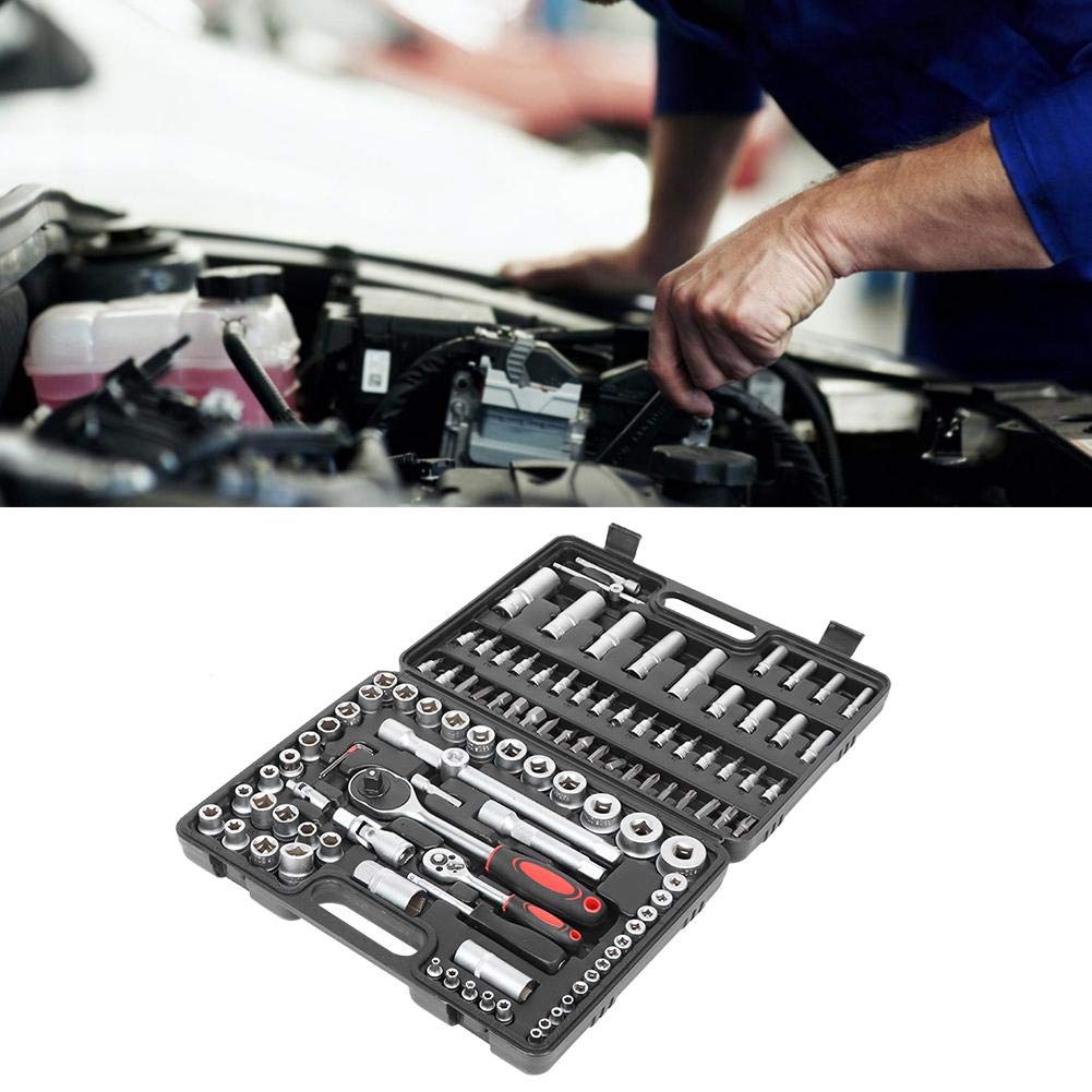 Cocoarm Zestaw Kluczy Nasadowych 108 szt. Stal Chromowo-wanadowa 1 2 w 1 4 Cale Napęd z Super Lock Design Przedłużki Grzechotkowe do Napraw Samochodowych Mechanika Garażowa w Domu
