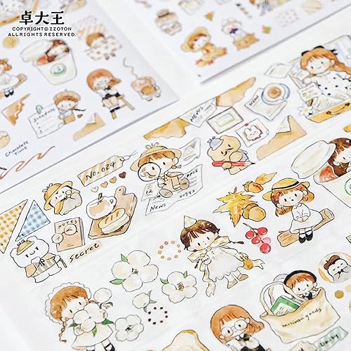 Miniatura 3 de 3 cintas adhesivas decorativas de dibujos animados Molinta Colorfull Washi Tape ideal para suministros de diario de viñetas, artes, álbumes de