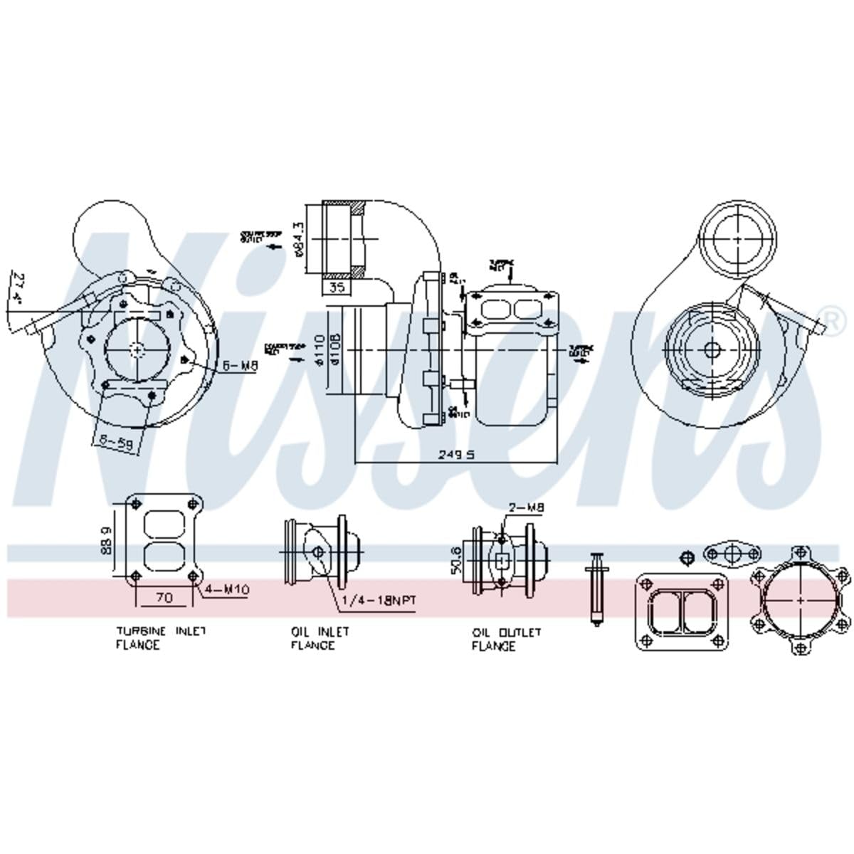 NISSENS Turbina Turbocompressore a gas scarico Compatibilità con RENAULT TRUCKS Premium 93618