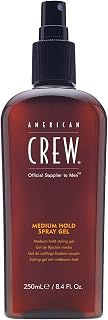 American Crew Medium Hold Spray Gel for Men - Alcohol-Free Hair Spray with UV Protection & Natural Hold, 8.45 oz