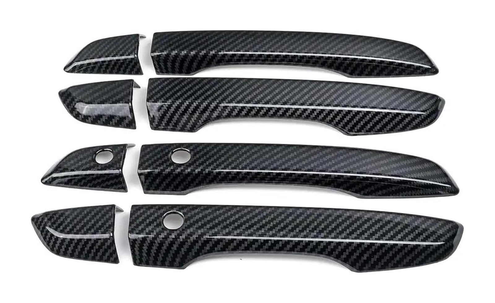 HCKCLMBMZW for Civic 10th 2016-2019 LHD Chrome Door Handle Cover Trim Molding Catch Overlay Garnish Cap Cup Protector Door Handle Cover(Carbon)