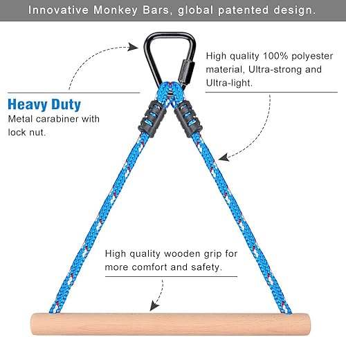 Miniatura 17 de BeneLabel 2 barras de obstáculos Ninja Monkey, barras de carrera de obstáculos, juego al aire libre, carrera de obstáculos
