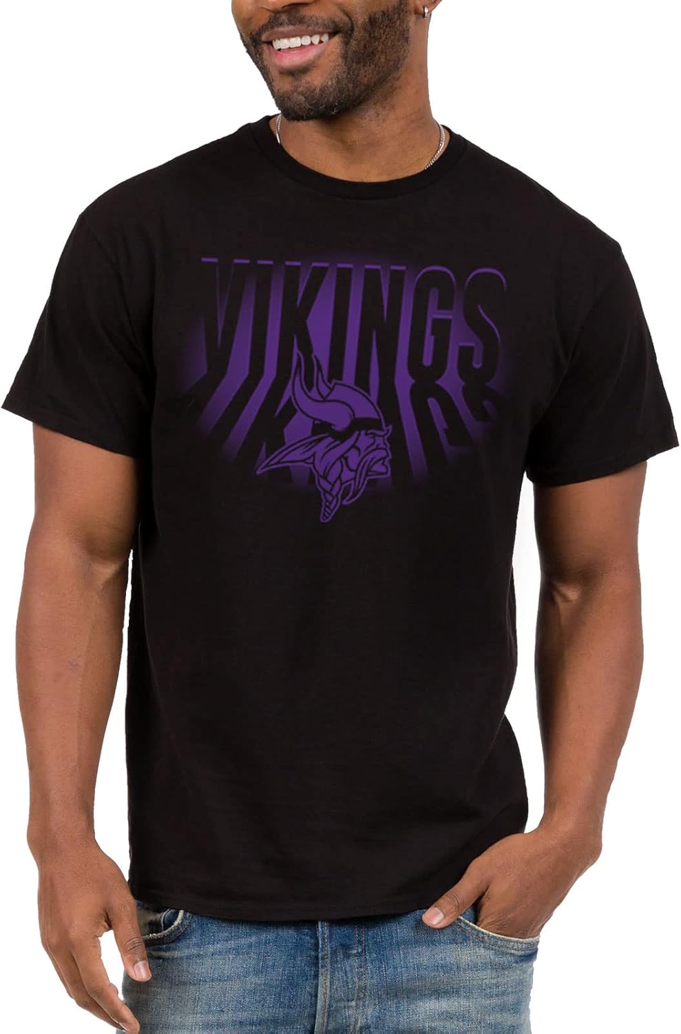 Junk Food Clothing x NFL - Team Spotlight - Short Sleeve Fan Shirt for Men and Women - Officially Licensed NFL Apparel Minnesota Vikings Large