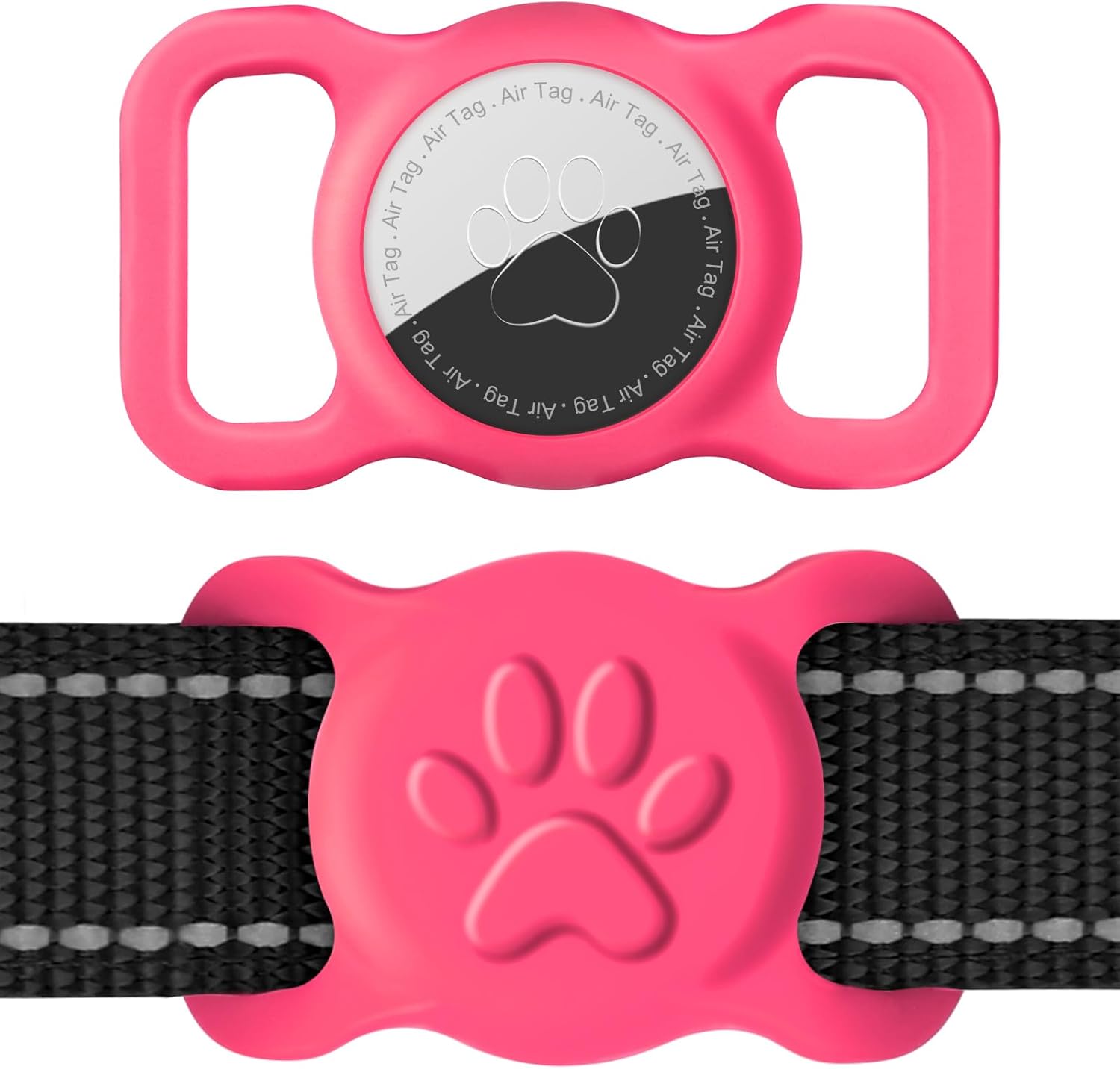 Dynmeow 1 Pack Airtag Dog Collar Holder, Stretchy Silicone Airtag Holder for Dog