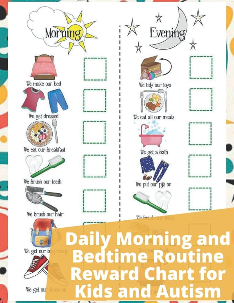 daily-morning-and-bedtime-routine-reward-chart-for-kids-and-autism-learning-calendar-for-kids-teaching-tool-kids-daily-checklist-visual-schedule-for-kids-mom-brave-amazon-com-books for Free Printable Bedtime Reward Chart Daily Morning and Bedtime Routine Reward Chart for Kids and Autism, Learning Calendar for Kids, Teaching Tool: Kids Daily Checklist, Visual Schedule for kids: Mom, Brave: Amazon.com: Books for Free Printable Bedtime Reward Chart